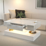 16.93IN High LED Coffee Table,Modern Coffee Table for Living Room,Living Room Tables,Large Living Room Furniture,LED Lights SolidRoot Buy Furniture USA