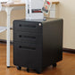 3 Drawer Mobile File Cabinet Under Desk Office,Simple Style Versatile Storage Cabinet for Legal/Letter/A4 Files, 5 Wheel Design Anti-Tilting Cold Rolled Steel Waterproof Moisture-Proof Black Livingsource