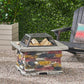 28" Concrete Wood Burning Outdoor Fire Pit Table with Lid - Stone Gray - SolidRoot Buy Furniture USA