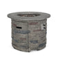 Outdoor 32" Round MgO Propane Fire Pit, Grey Top - 40,000 BTU - SolidRoot Buy Furniture USA