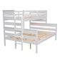 Wood Twin XL over Queen Bunk Bed with Ladder, White - SolidRoot Buy Furniture USA