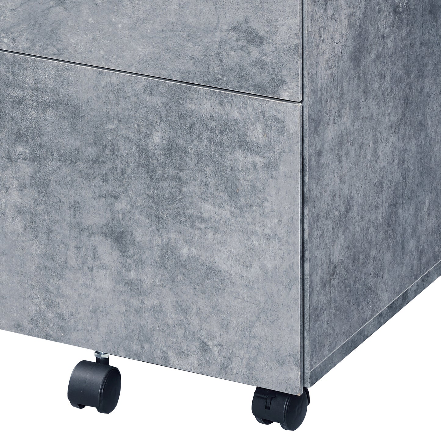 Jurgen Faux Concrete & Silver Finish File Cabinet