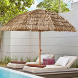 8'Thatch Patio Tiki Umbrella Tropical Palapa Raffia Tiki Hut Hawaiian Hula Beach Umbrella,Straw umbrella SolidRoot Buy Furniture USA