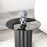 20' Inch Round Tempered Glass Table Top Black Glass 1/4' Inch Thick Round Polished Edge SolidRoot Buy Furniture USA