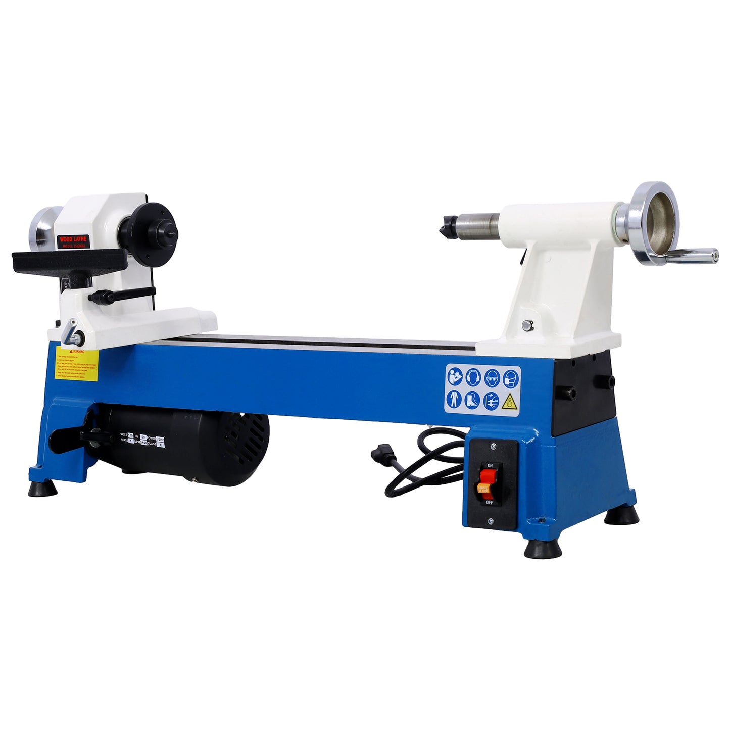 Benchtop Wood Lathe 10" x 18" Wood Lathe Machine 5 Variable Speeds 500/750/1150/1800/3200RPM Mini Wood Turning Lathe for Woodworking 1/2HP Multifunctional Power Wood Lathe