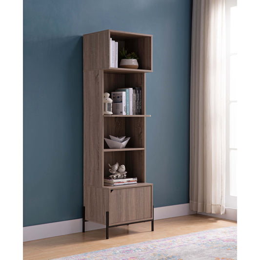 Bakers Rack, Kitchen Display Storage Cabinet Dark Taupe Livingsource
