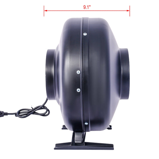 6-Inch 412 CFM Inline Duct Fan: Air Circulation Vent Blower for Hydroponics, Basements, and Kitchens Livingsource