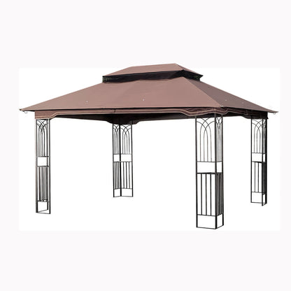 13x10 Outdoor Patio Gazebo Canopy Tent with Ventilated Double Roof and Mosquito Net (Detachable Mesh Screen on All Sides), Suitable for Lawn, Garden, Backyard and Deck, Brown Top SolidRoot Buy Furniture USA