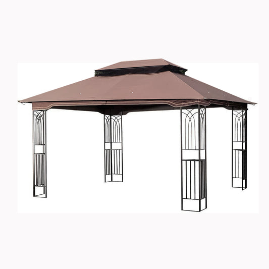 13x10 Outdoor Patio Gazebo Canopy Tent with Ventilated Double Roof and Mosquito Net (Detachable Mesh Screen on All Sides), Suitable for Lawn, Garden, Backyard and Deck, Brown Top SolidRoot Buy Furniture USA