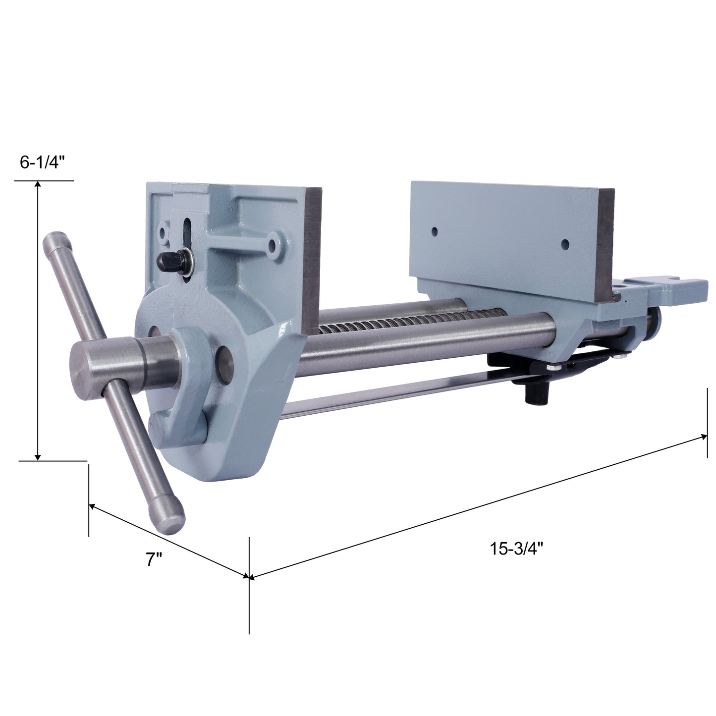 Rapid Action Woodworking Vise Quick Release Lever for Quick Adjustments 7 Inch Jaw Width Made with Heavy-Duty Cast Iron ,GRAY