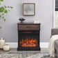 25 inch Stand Side Table with  3-Sided glass Electric Fireplace Livingsource