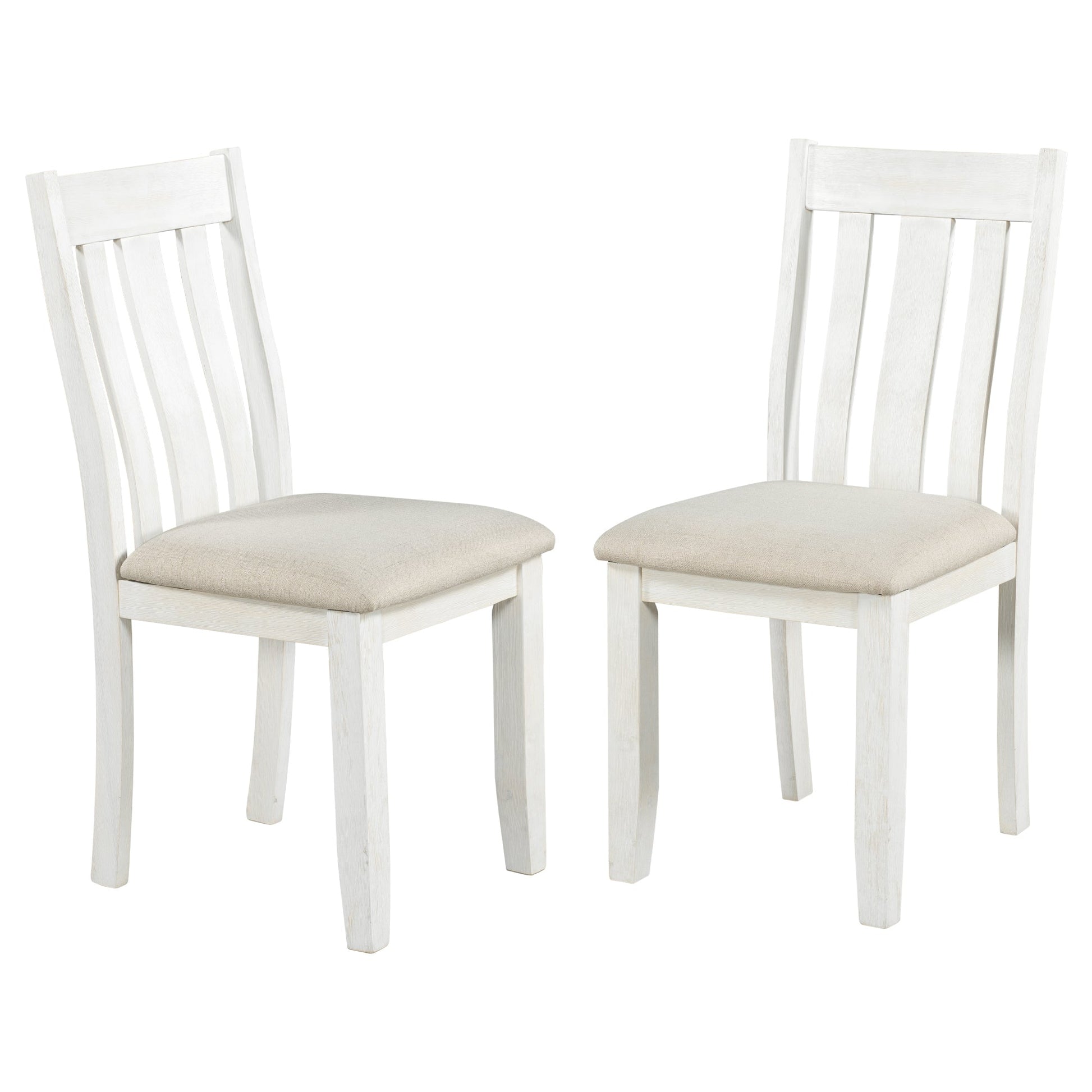 TREXM Retro Style 2 Upholstered Chairs (Brown+White) SolidRoot Buy Furniture USA