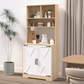Pantry Cabinet with 2 Doors, 3-Tier Modern Kitchen Cabinet with Shelves, Freestanding Larder Cupboard, Kitchen Pantry Storage Cabinet for Kitchen, Dining Room Livingsource