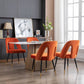 A&A Furniture,Akoya Collection Modern | Contemporary Velvet Upholstered Dining Chair with Nailheads and Gold Tipped Black Metal Legs, Orange，Set of 2 Livingsource