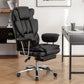 Office Chair, Big and Tall Executive Office Chair with Footrest, Leather Computer Chair, Ergonomic Reclining Chair High Back, Large Home Office Chair (Black) Livingsource