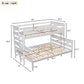 Wood Twin XL over Queen Bunk Bed with Ladder, White - SolidRoot Buy Furniture USA