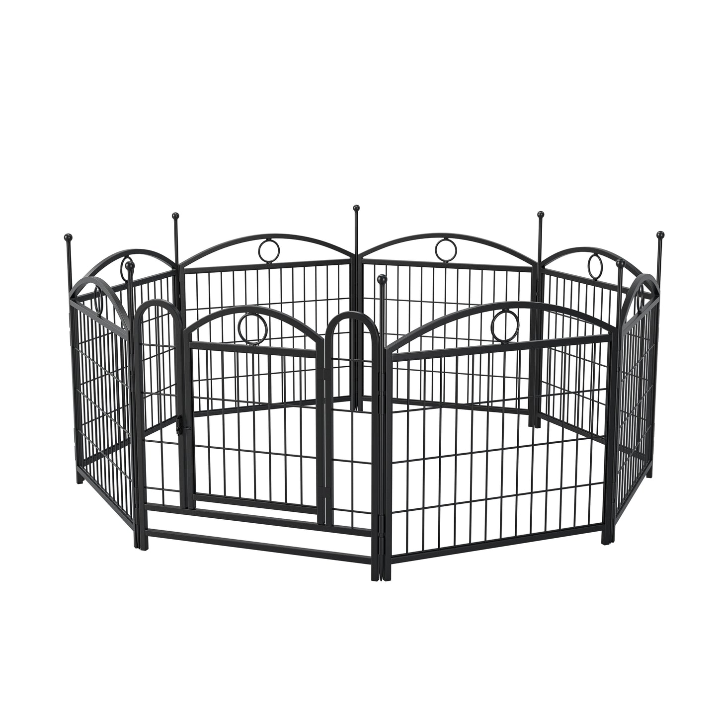 Dog Playpen Indoor 24 inch 8 Panels Metal Dog Pen Pet Dog Fence Outdoor Exercise Pen with Doors, Heavy Duty Dog Fence Puppy Pen for Large Medium Small Dogs Indoor Outdoor Foldable Pet Exercise Pen