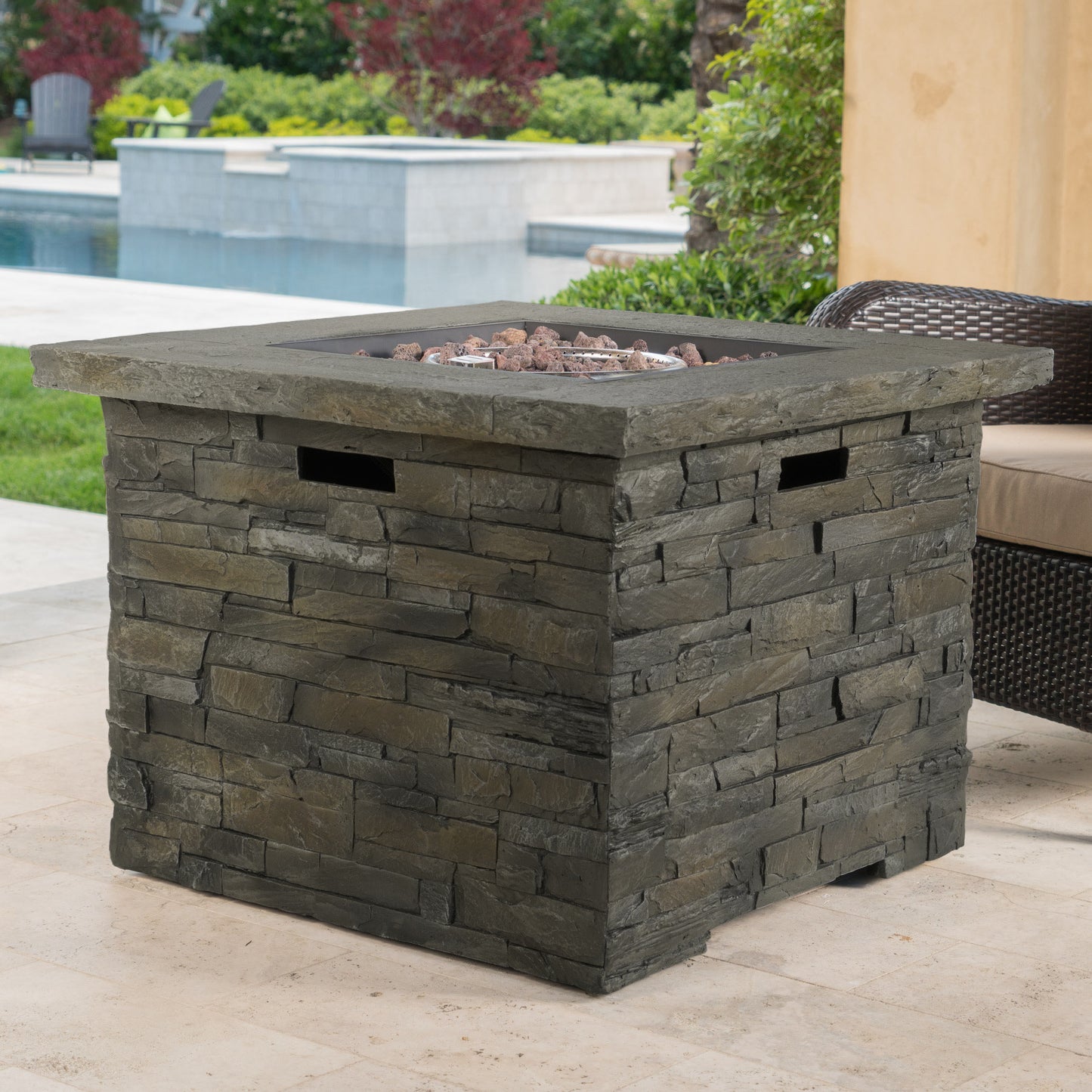 35" SQUARE MGO FIRE PIT - 40000 BTU.