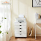 Sweetcrispy 5 Drawer Chest - Storage Cabinets Dressers Wood Dresser Cabinet with Wheels Mobile Organizer Drawers for Office - SolidRoot Buy Furniture USA