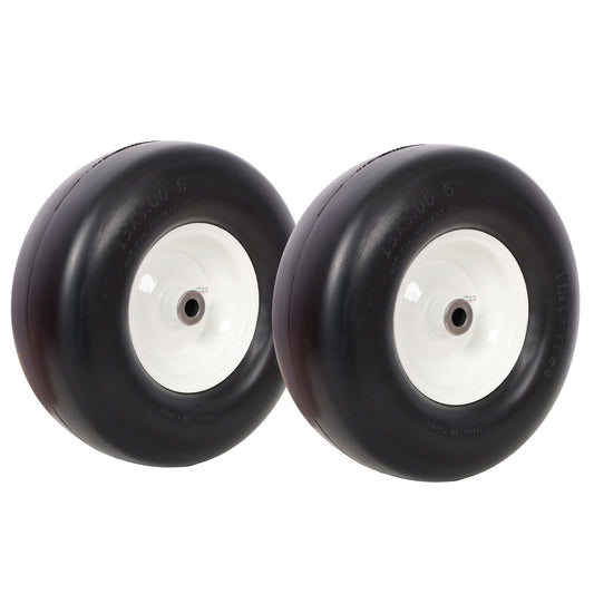 2pcs 13x5.00-6' Flat Free Lawn Mower tires,Zero Turn Mower replacement Solid Tire, Smooth tread, 3/4' Bearing 3' Central Hub, 500 LB Load capacity per pc. 2 PCS/ PACK SolidRoot Buy Furniture USA