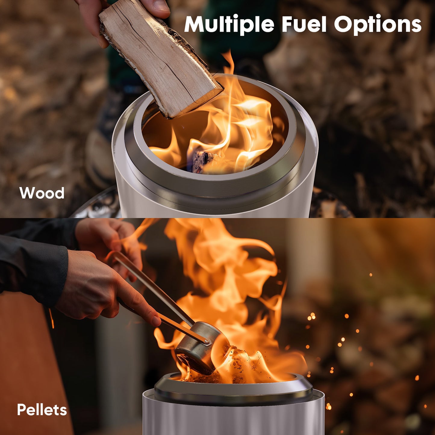 Smokeless Fire Pit, 304 Stainless Steel Tabletop Firepit Wood Pellets Burning Fire Pits for Camping, Bonfire, Low Smoke Portable Firepits for Outdoor Patio Backyard