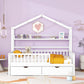 Wooden Full Size House Bed with 2 Drawers,Kids Bed with Storage Shelf, White - SolidRoot Buy Furniture USA