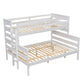 Wood Twin XL over Queen Bunk Bed with Ladder, White - SolidRoot Buy Furniture USA