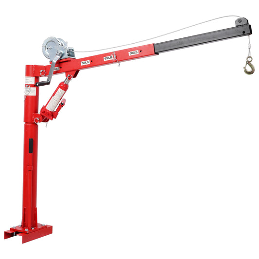 1000 Lbs Pickup Truck Crane With Manual Winch, Four Capacity for 500 lbs/600 lbs/700 lbs/1000 lbs,Heavy Duty Lifting for Factory, Warehouse, Construction SolidRoot Buy Furniture USA