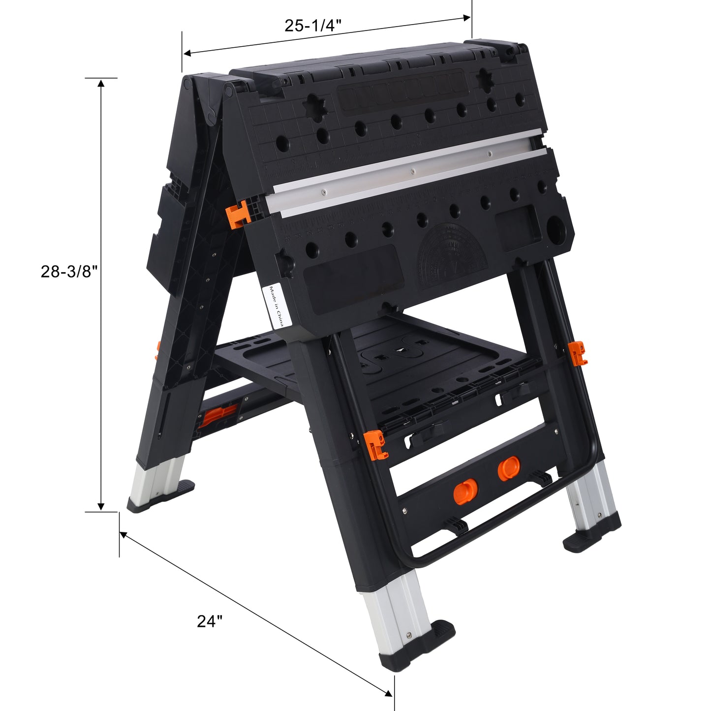 Portable Folding Work Table, 2-in-1 as Sawhorse & Workbench,  Large Load Capacity with 2pcs Clamps