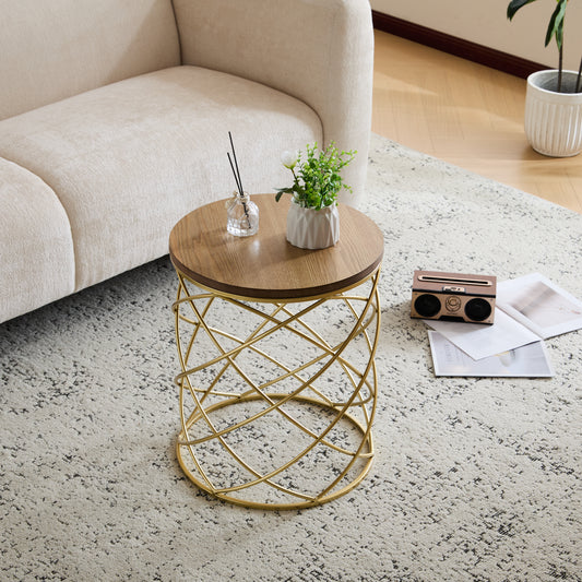 Golden Side table [MDF TOP+ METAL FRAME]