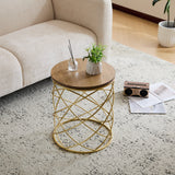 Golden Side table [MDF TOP+ METAL FRAME] Livingsource