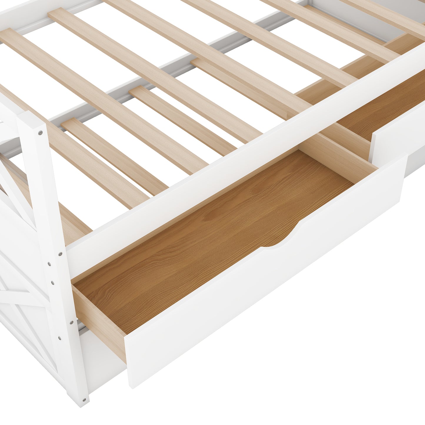 Multi-Functional Daybed with Drawers and Trundle, White