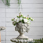 Cement Bust Wall Planter - Indoor Outdoor Home Garden Decor, 8" x 4" x 9" - SolidRoot Buy Furniture USA