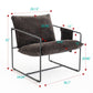 2 Chairs in 1 Box, Upholstered hanging armchair with arm pocket metal frame, crushed foam cushions and skin-friendly braid for living room and bedroom. Dark Gray Livingsource
