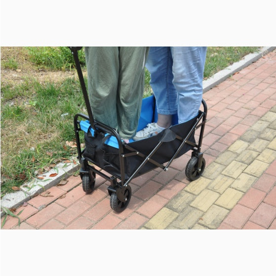 Compact Collapsible Wagon Garden Cart Shopping Cart Outdoor Camping Wagon Utility Cart