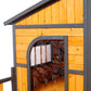 Wooden Large Dog House Outdoor Double XL Dog Kennel with Elevated Floor and Porch, Weatherproof Puppy Shelter for Small and Medium Breed Dogs, Natural Livingsource