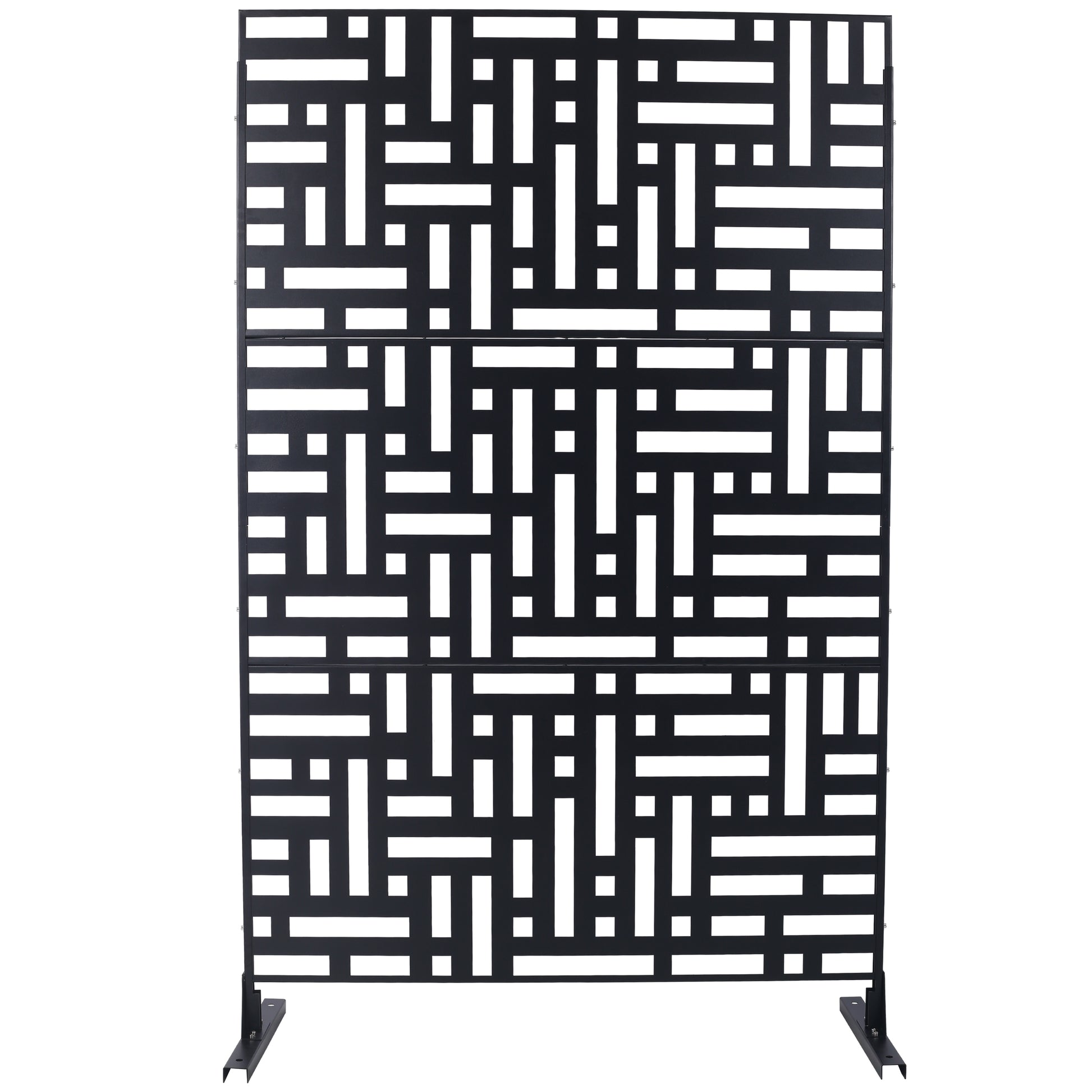 Outdoor & Indoor Privacy Screen Metal Privacy Screen 76' H×48' W, Freestanding Decorative Privacy Screen for Deck Balcony Patio SolidRoot Buy Furniture USA