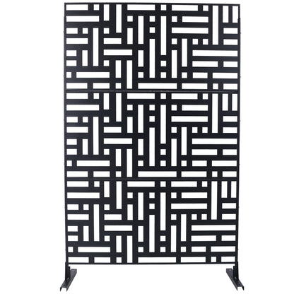 Outdoor & Indoor Privacy Screen Metal Privacy Screen 76' H×48' W, Freestanding Decorative Privacy Screen for Deck Balcony Patio SolidRoot Buy Furniture USA