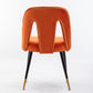 A&A Furniture,Akoya Collection Modern | Contemporary Velvet Upholstered Dining Chair with Nailheads and Gold Tipped Black Metal Legs, Orange，Set of 2 Livingsource
