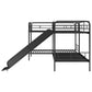 Twin Size L-Shaped Bunk Bed with Slide and Ladder, Black(OLD SKU:GX000615AAB) - SolidRoot Buy Furniture USA