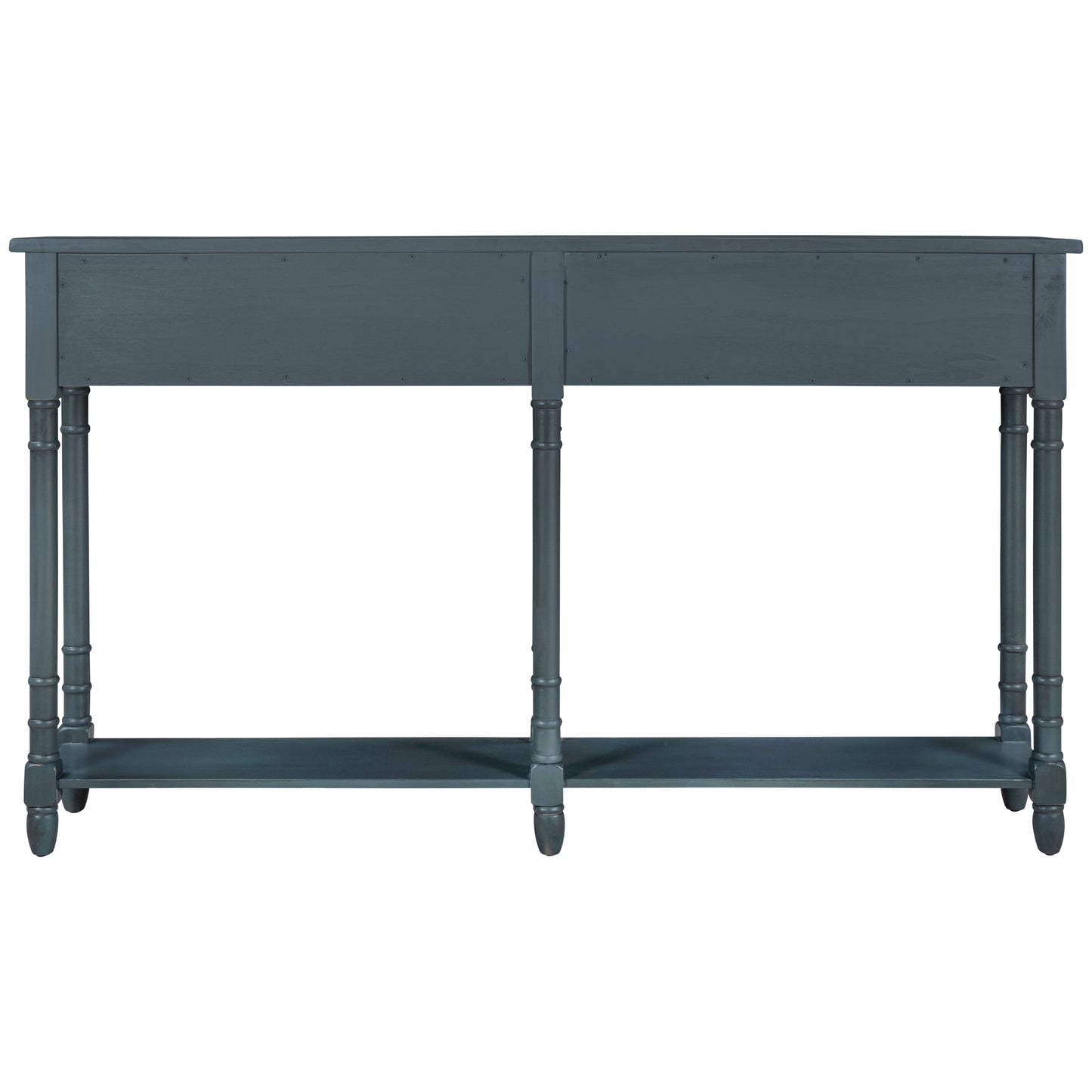 TREXM Console Table Sofa Table Easy Assembly with Two Storage Drawers and Bottom Shelf for Living Room, Entryway (Antique Navy)