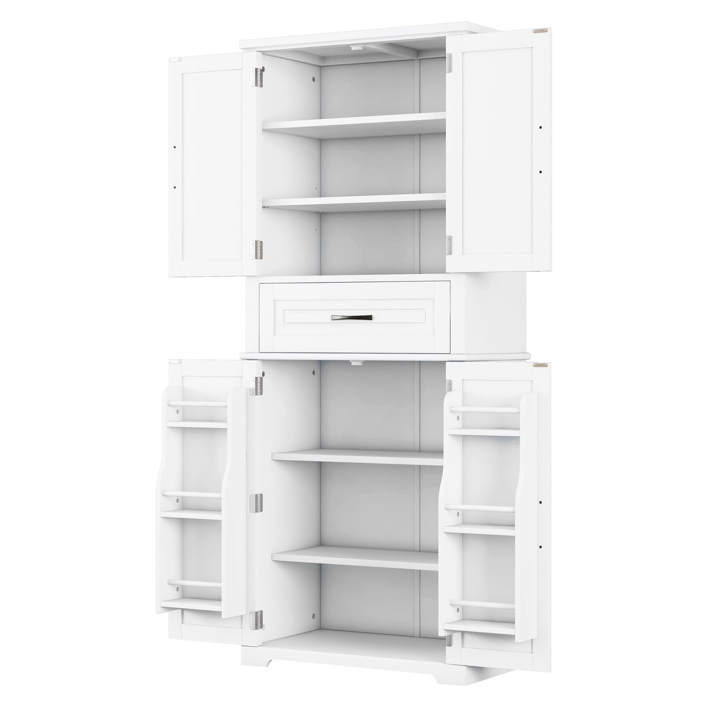 Bathroom Storage Cabinet with Multi-Functional Storage Space, Drawer with Slide Rails, Adjustable Shelf, White