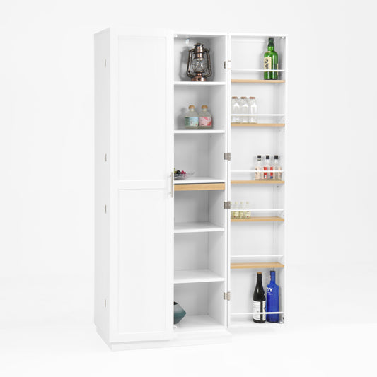 Kitchen Pantry Cabinet White Storage Cabinet Food Pantry with Doors and Adjustable Shelves Freestanding Buffet Cupboards Sideboard for Kitchen, Living Room and Dinning Room SolidRoot Buy Furniture USA
