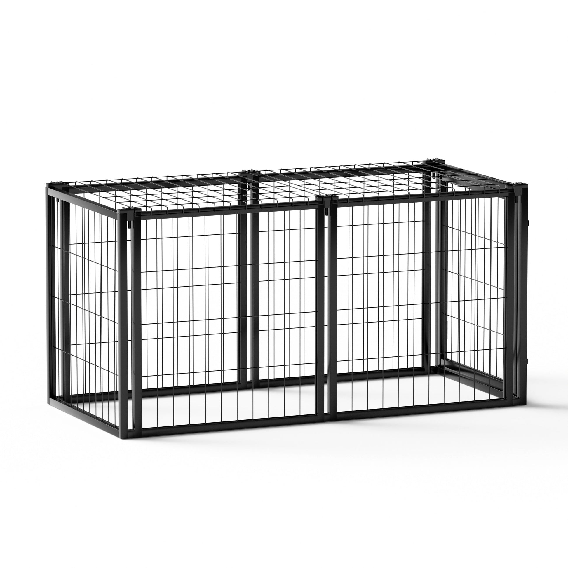Dog Crate 47.2' Dog Kennel for Small Medium Dogs, Puppy Dog Playpen with Top, Pet Cage, Indoor, Black.47.2'L x 22'W x 24'H. SolidRoot Buy Furniture USA