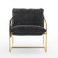 2 Chairs in 1 Box, Upholstered Hanging Armchair with Arm PocketsMetal frame, gold-plated craftsmanship, crushed foam cushions and skin-friendly woven fabric for living room and bedroom. Dark Gray Livingsource