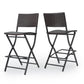 Outdoor Wicker Barstools Faux Rattan Patio Bar Stools Foldable Chair, Multibrown, Set of 2 - SolidRoot Buy Furniture USA