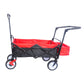 folding wagon Collapsible Outdoor Utility Wagon, Heavy Duty Folding Garden Portable Hand Cart, Drink Holder, Adjustable Handles(Black+Red colour) Livingsource