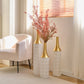Floor Metal Vases Decorated White Metal vases Set of 3 gorgeous home decoration large glazed metal vases 24in/28.7in/33.5in height Livingsource