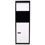 Package Delivery Box, 14'' x 11.3'' x 42'', Galvanized Steel Parcel Mailbox w/Code Lock & Mounting Hardware, for Outdoor Porch, Curbside, Black and White SolidRoot Buy Furniture USA