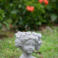 Cement Bust Wall Planter - Indoor Outdoor Home Garden Decor, 8" x 4" x 9" - SolidRoot Buy Furniture USA